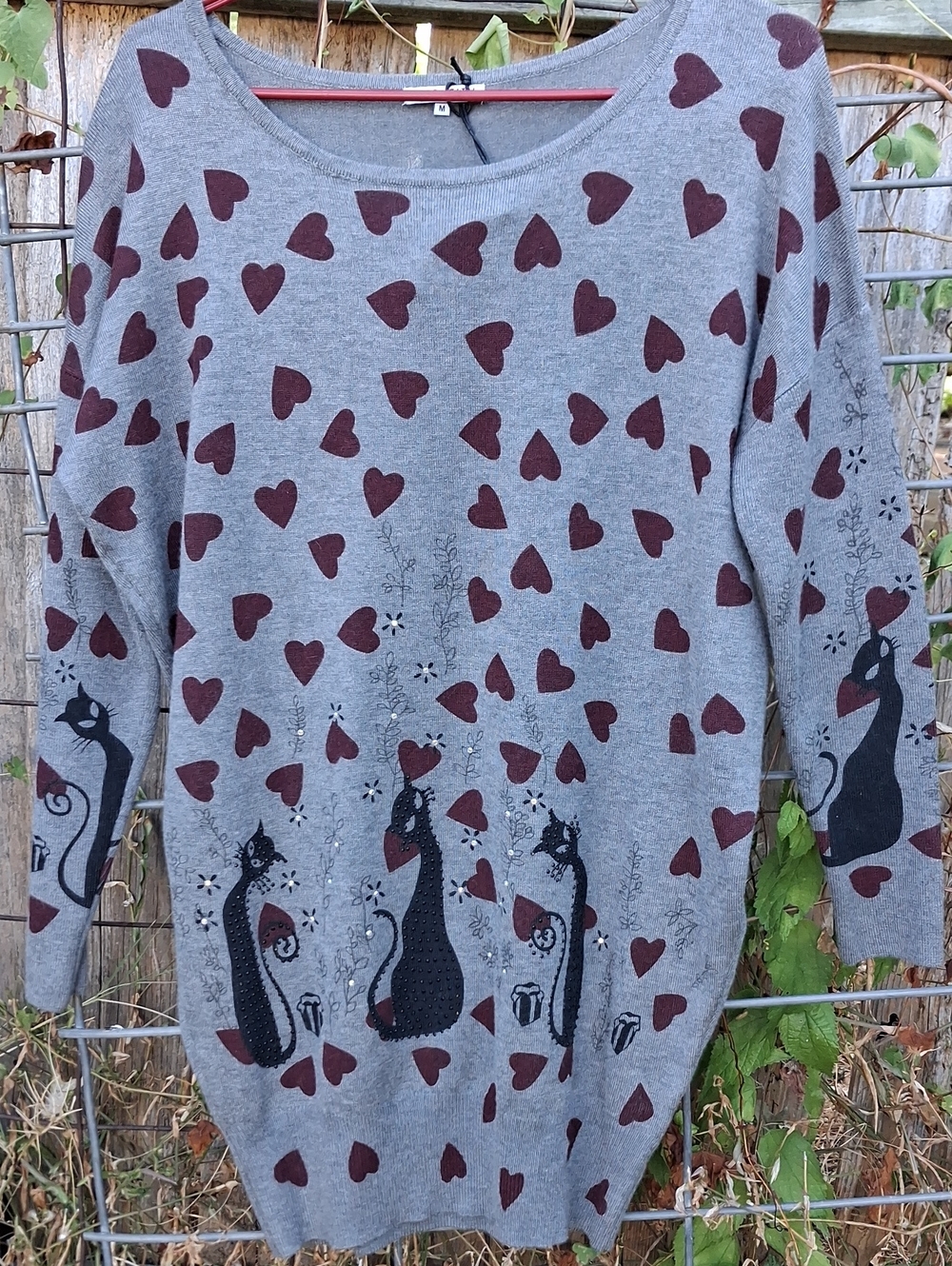 Black Cat Sparkly Fall Sweater NWT